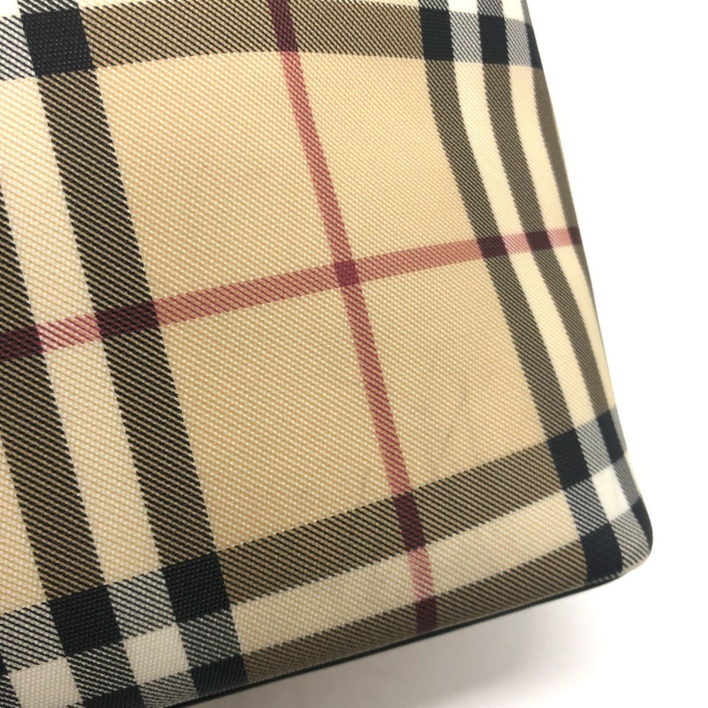 BURBERRY Check Tote Bag in PVC/Leather, Women's, Beige - Picture 7 of 14